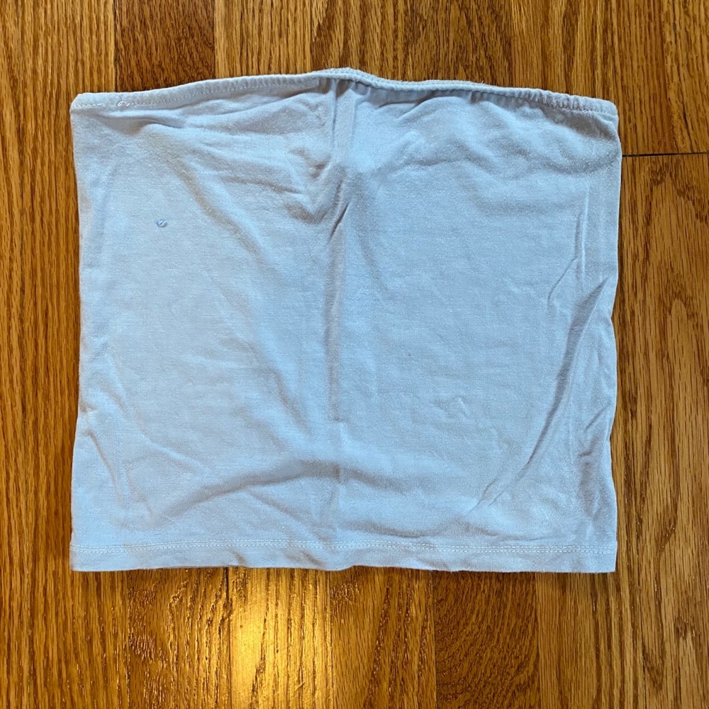 Blue thin crop top